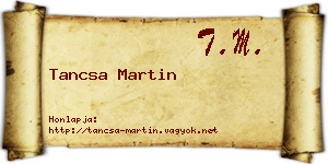 Tancsa Martin névjegykártya